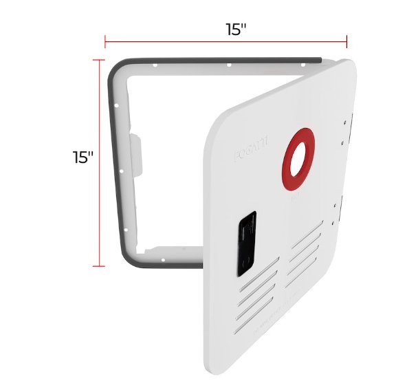 Fogatti FSWD - 1515/WHITE Water Heater Access Door (For InstaShower6/8 Plus/8 Pro), White - Young Farts RV Parts