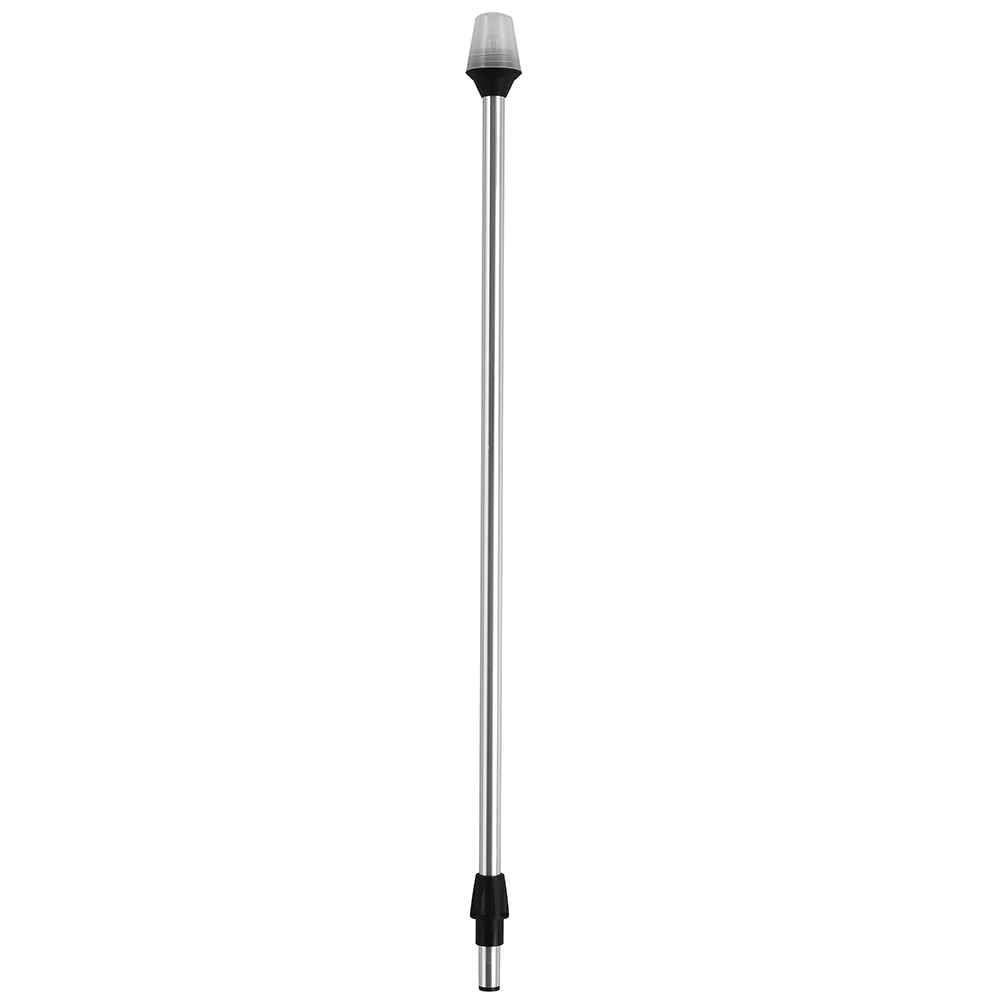 Frosted Globe All - Around Pole Light w/2 - Pin Locking Collar Pole - 12V - 30" - Young Farts RV Parts