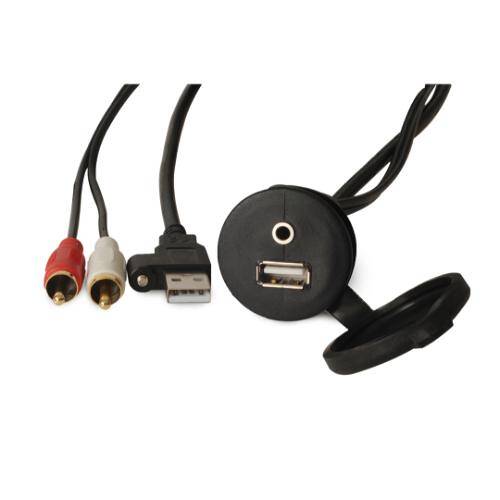 FUSION Audio/ Video Cable; 6.5' Length; Black; With Rubber Seal Cap - 010 - 12381 - 00 - Young Farts RV Parts