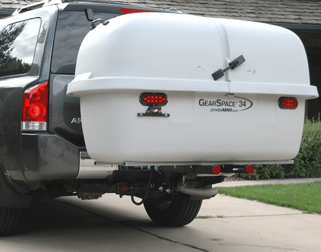 GearSpace Slideout Hitch Cargo Carrier - Light Gray - Young Farts RV Parts