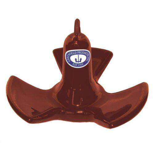 GREENFIELD Boat Anchor River Tri - Fluke Style - Holds Up To 16 F Length Boat - 514 - RD - Young Farts RV Parts