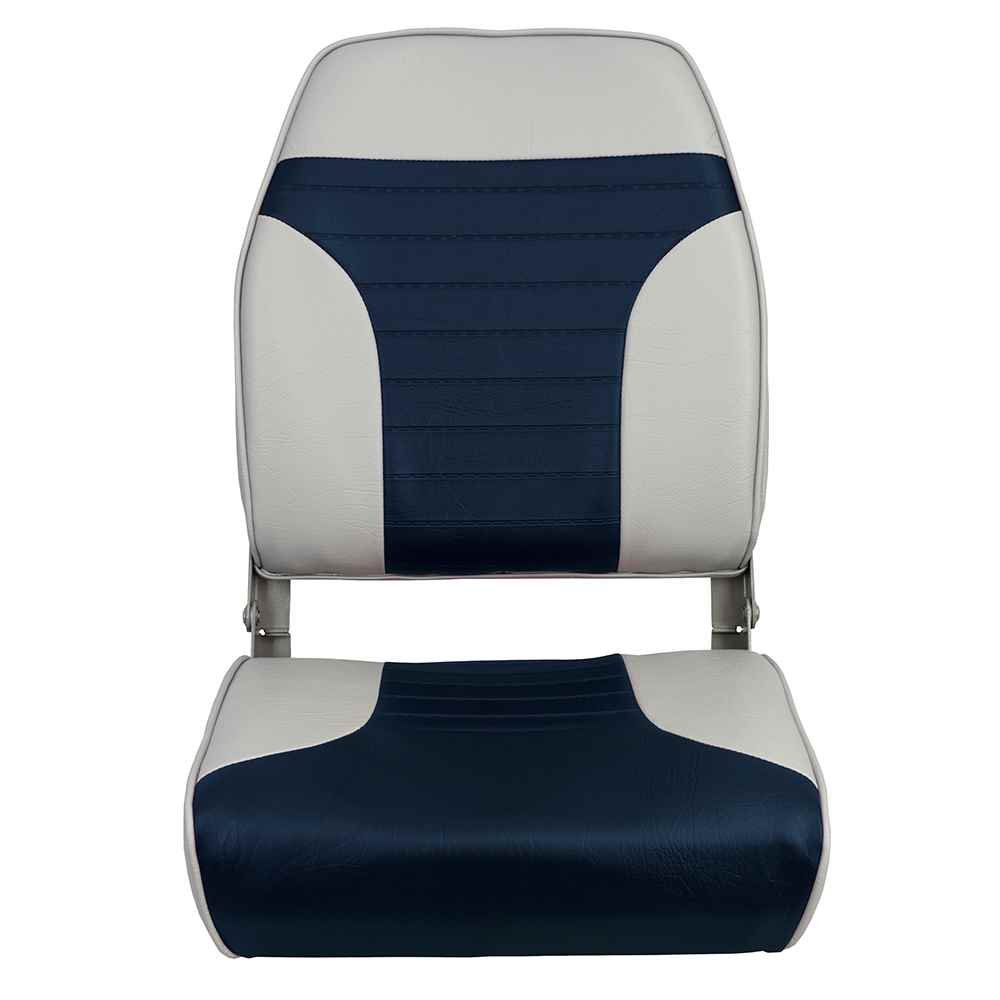 High Back Multi - Color Folding Seat - Blue/Grey - Young Farts RV Parts