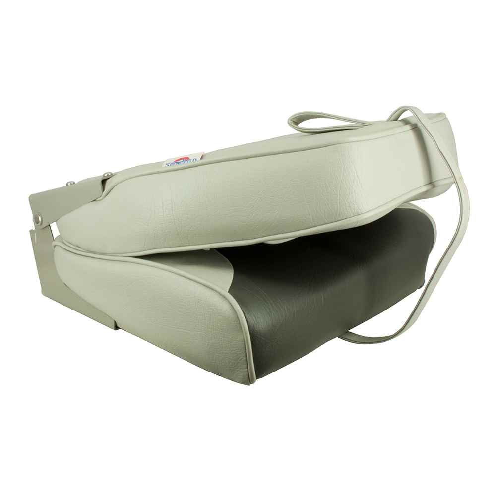 High Back Multi - Color Folding Seat - Grey/Charcoal - Young Farts RV Parts