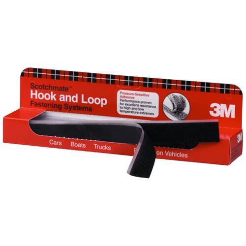 Hook And Loop Scotchmate Tape - 1" x 12"; Black; Pack Of 12 - 06480 - Young Farts RV Parts