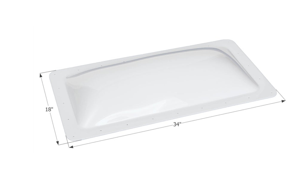 Icon 01849 Skylight 4" Bubble Type Rectangular Opening 14" x 30", White - Young Farts RV Parts