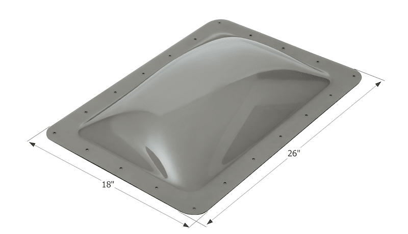 Icon 12080 Rectangular Skylight 4" Bubble Type Dome Opening 14" x 22" - Smoke - Young Farts RV Parts