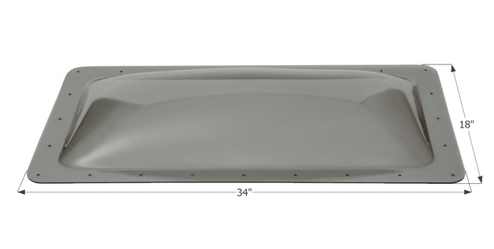 Icon Rectangular Skylight 4" Bubble Type Dome Opening 14" x 30" Smoke - 12117 - Young Farts RV Parts