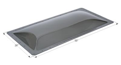 Icon Rectangular Skylight 4" Bubble Type Dome Opening 22" x 46" Smoke - 12131 - Young Farts RV Parts