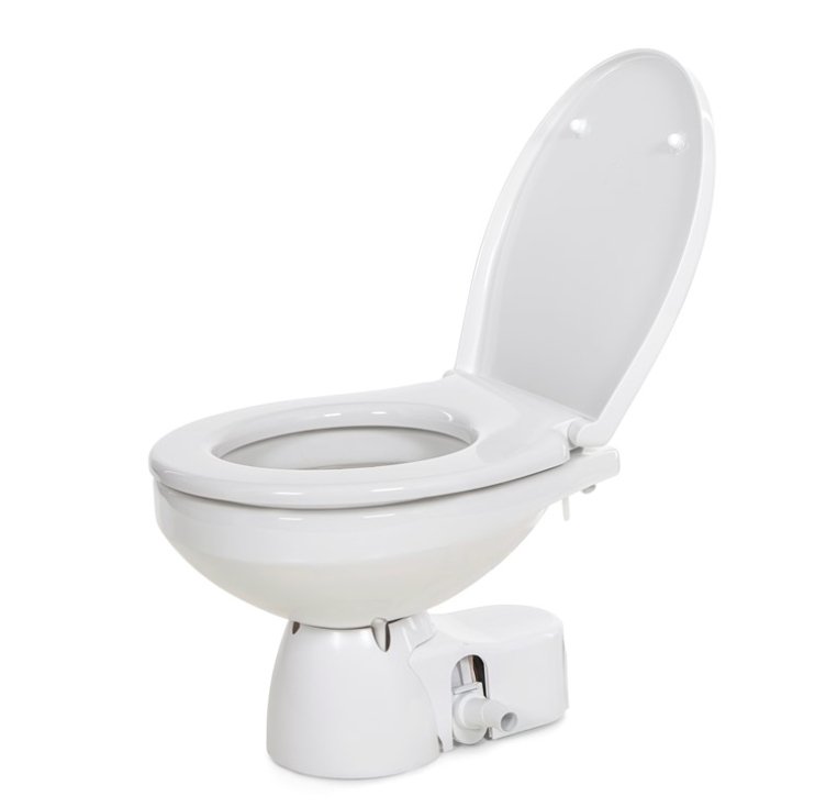 Jabsco 38045 - 4192 Quiet Flush E2 Rotatable Base Electric Flush Toilet, White Composite - Young Farts RV Parts