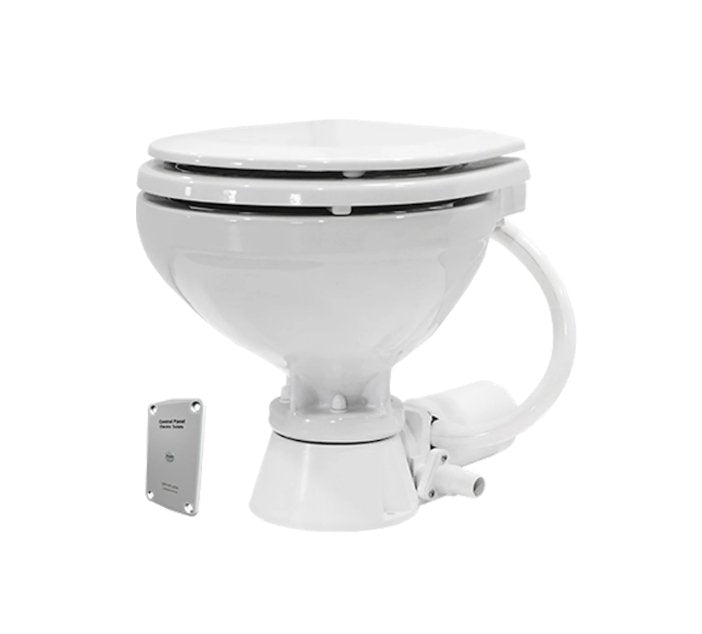 Johnson Pumps 80 - 47435 - 01 AquaT Electric Flush Toilet, White Ceramic - Young Farts RV Parts