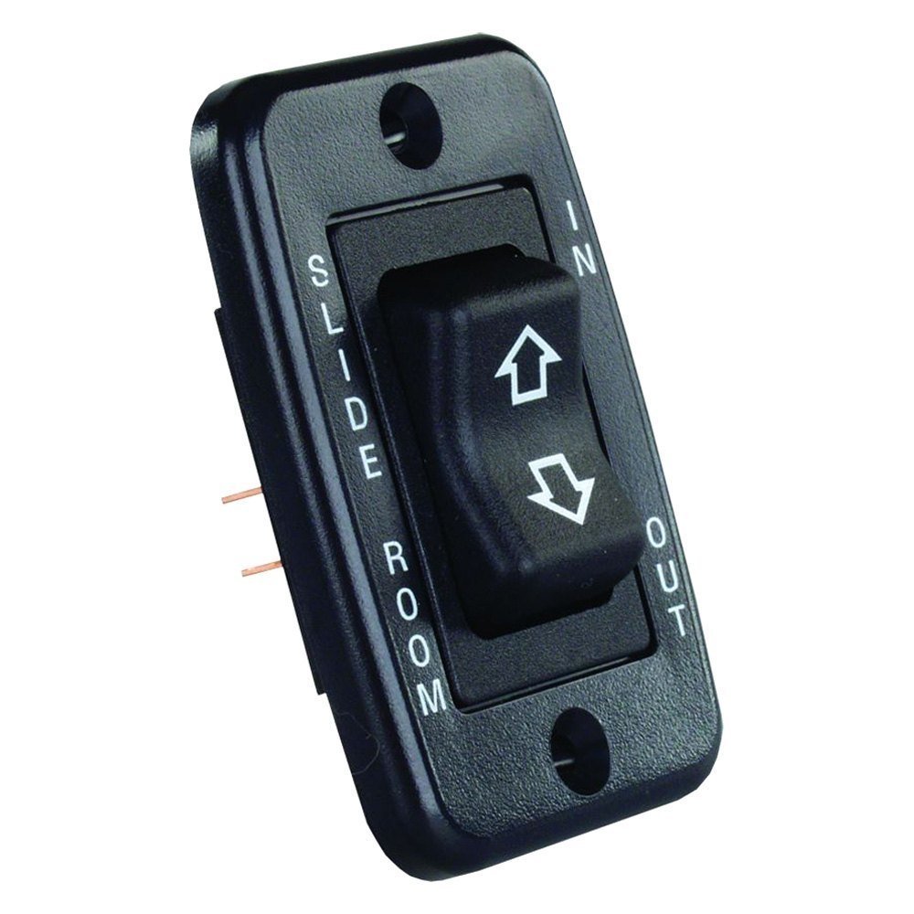 JR Products 12355 Black Low Profile Slide - Out Switch with Bezel - Young Farts RV Parts