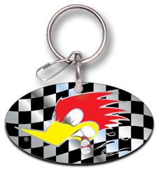 Key Chain Plasticolor 004164R01 Die - Cut Key Chains With Clip; Mr. Horsepower; Black/White/Red/Yellow - Young Farts RV Parts