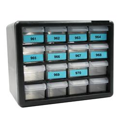 Key Storage Case AP Products 013 - 714 Bauer; Cabinet With Drawers; 10 - 1/2" Width x 6 - 1/2" Depth x 9" Height; Gray With Clear Drawers - Young Farts RV Parts