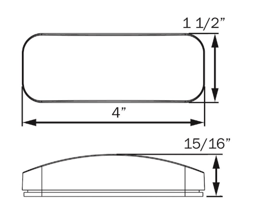 LED Mark Rectangular 2 Diode Two Wire Amber - Young Farts RV Parts
