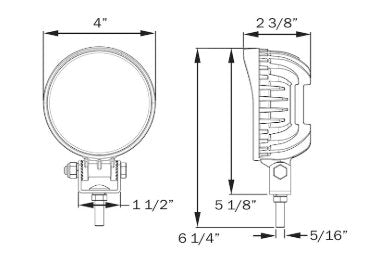 LED Round Trct 4" 6 Diode - Young Farts RV Parts