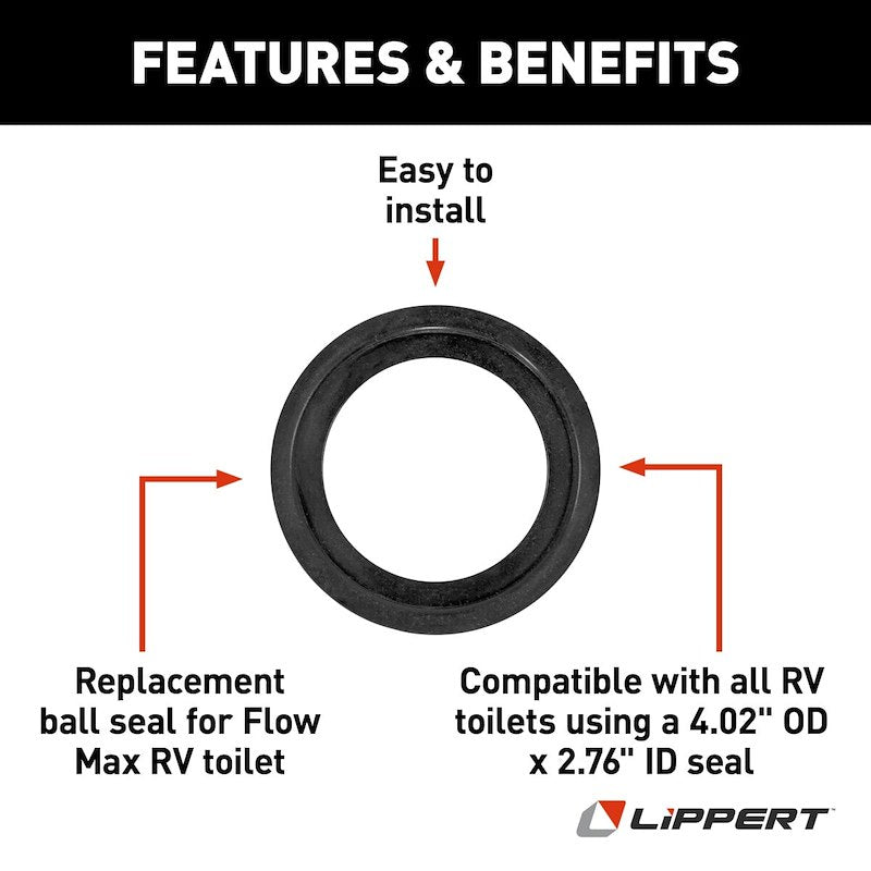 Lippert 2023038024 Flow Max Toilet Seal - Flush Ball Seal - Young Farts RV Parts
