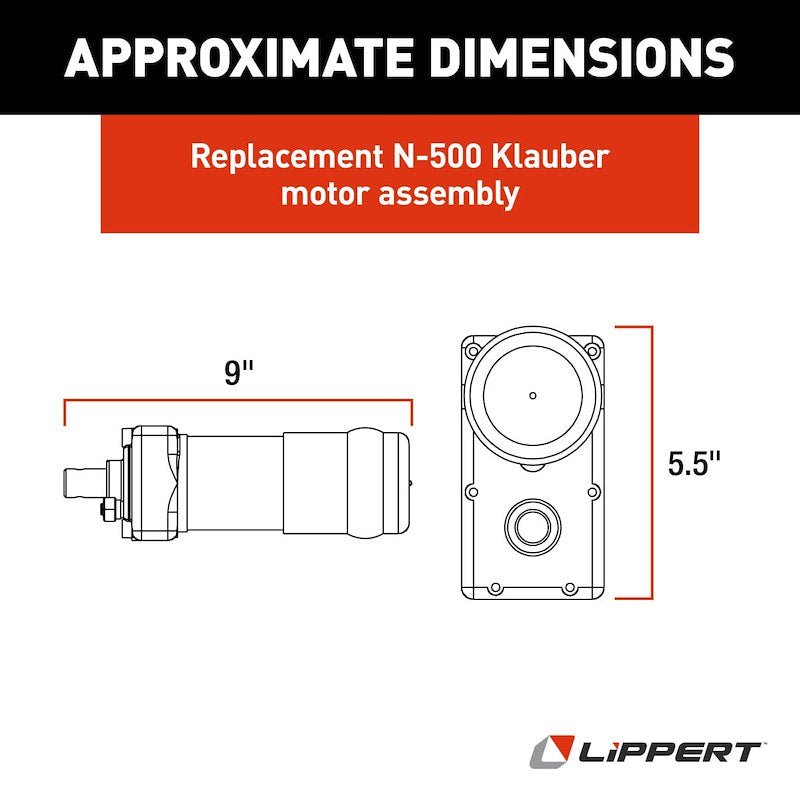 lippert components 130057 N - 500 Klauber Slide Out Motor *SPECIAL ORDER* - Young Farts RV Parts