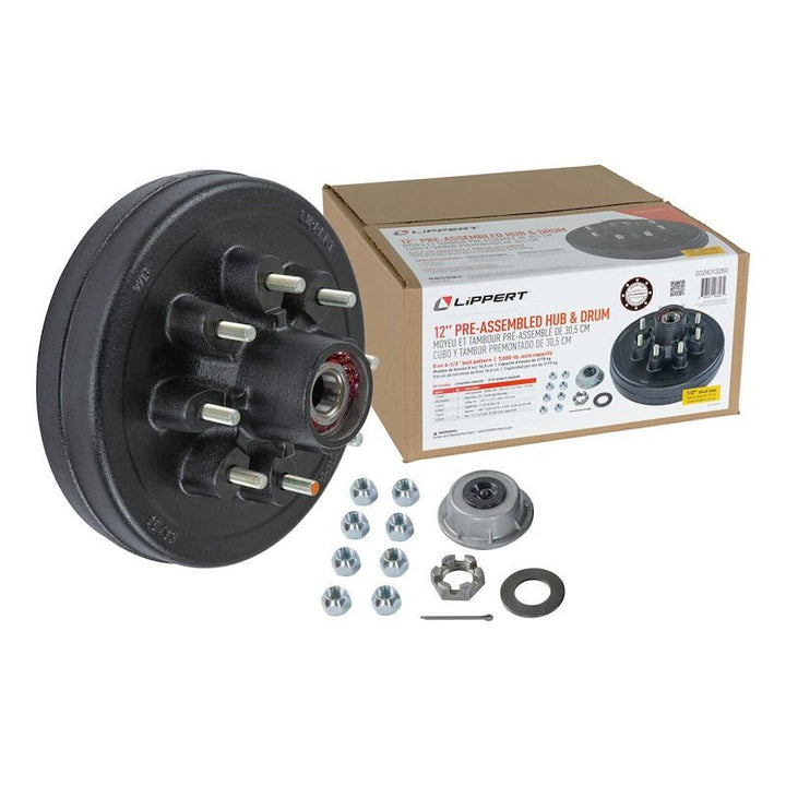 Lippert Components 2024013260 Trailer Brake Hub Assembly 8 x 6.5 - 12" D - Young Farts RV Parts
