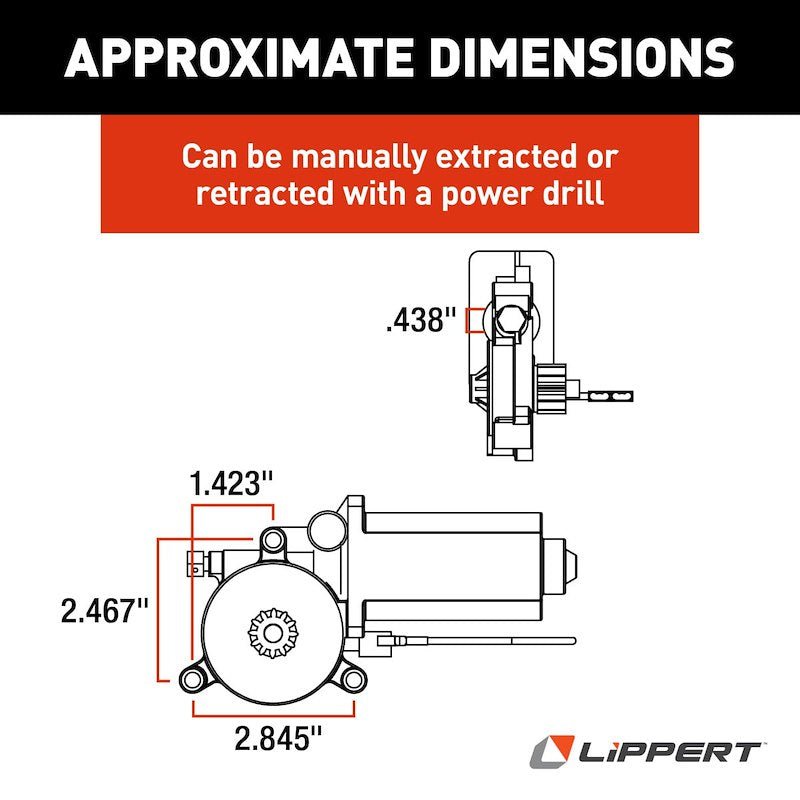 Lippert Components 266149 Solera Replacement Awning Motor - Young Farts RV Parts