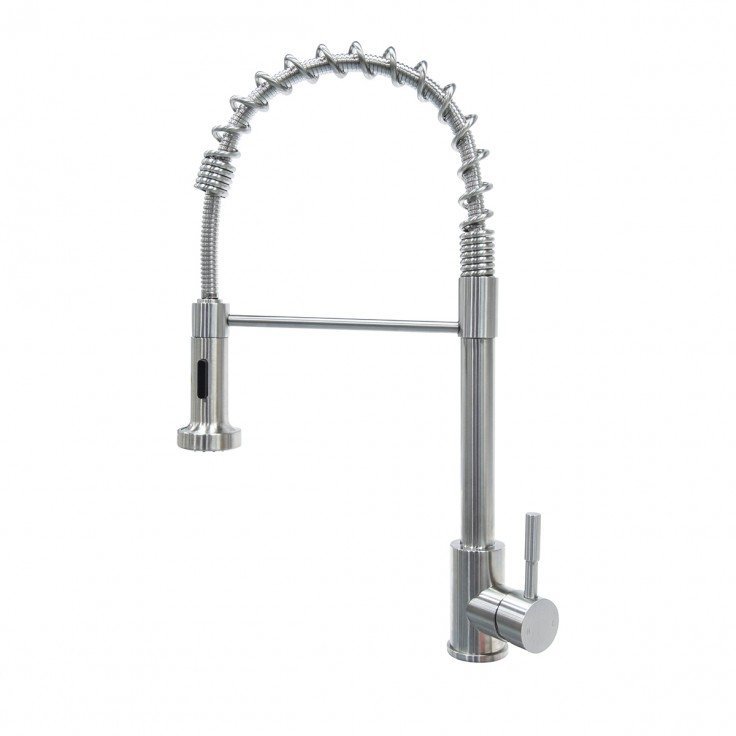 Lippert Components 719323 - Coiled Pull - Down Stainless Steel Faucet - Young Farts RV Parts