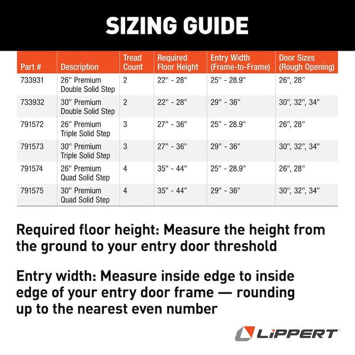 Lippert Components 733932 SolidStep Manual Fold - Down Double Steps for 30" - 36" - Young Farts RV Parts