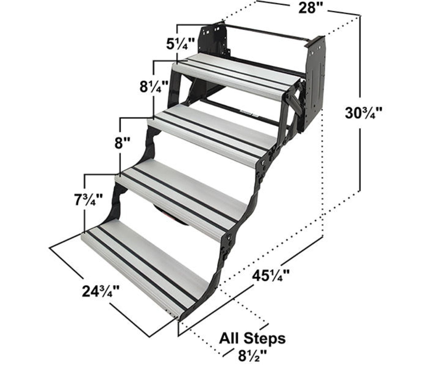 Lippert Components Alumi - Tread Quad Manual Step -  432698 - Young Farts RV Parts