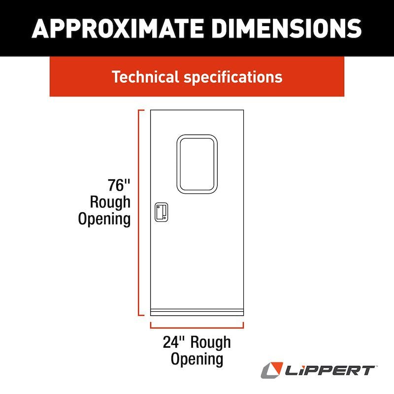 lippert components V000042625 Square White Entry Door 28" x 76" *SPECIAL ORDER* - Young Farts RV Parts