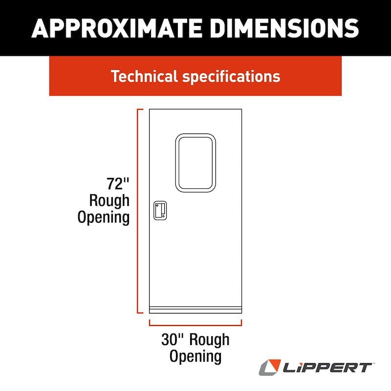 Lippert Components V000149585 Square Entry Door, 30" x 72" - Young Farts RV Parts