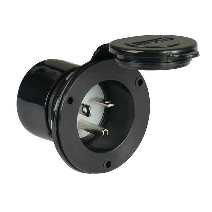 Marinco 200BBI.RV Receptacle Outdoor/ Indoor 20 Amp Black - Young Farts RV Parts