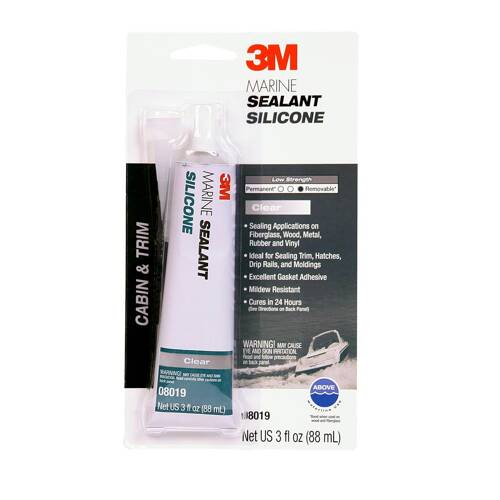Marine Grade Adhesive Sealant - 3 Ounce Tube; Clear; Single - 08019 - Young Farts RV Parts