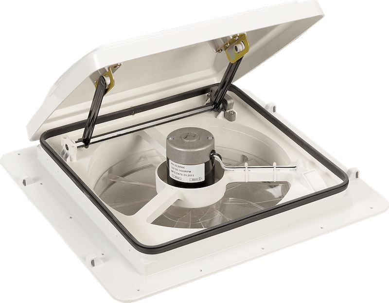 MaxxAir 4000K MaxxFan Roof Vent Manual Opening 4 Speed with Thermostat - White - Young Farts RV Parts