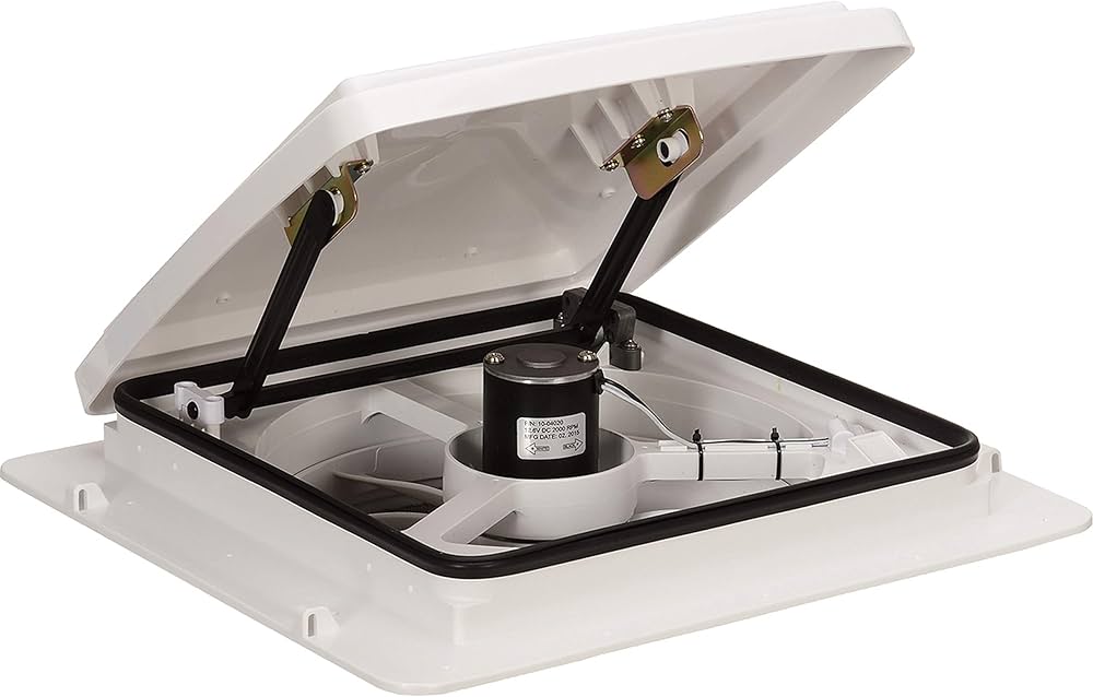 MaxxAir 4301K MaxxFan Roof Vent Manual Opening 4 Speed - White - Young Farts RV Parts
