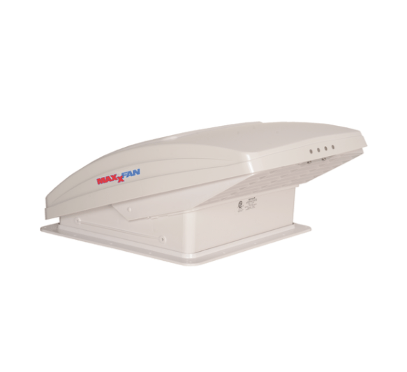 MaxxAir 5301K MaxxFan Deluxe Roof Vent Manual Opening 3 Speed Fan - White - Young Farts RV Parts