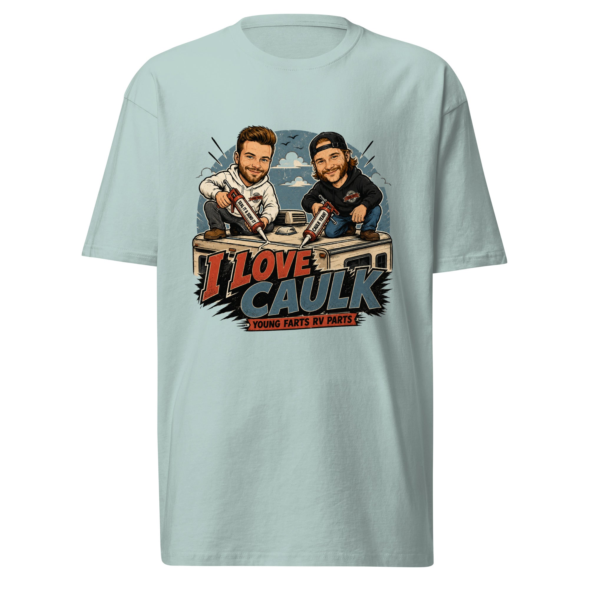I Love Caulk Young Farts character T-Shirt in Black