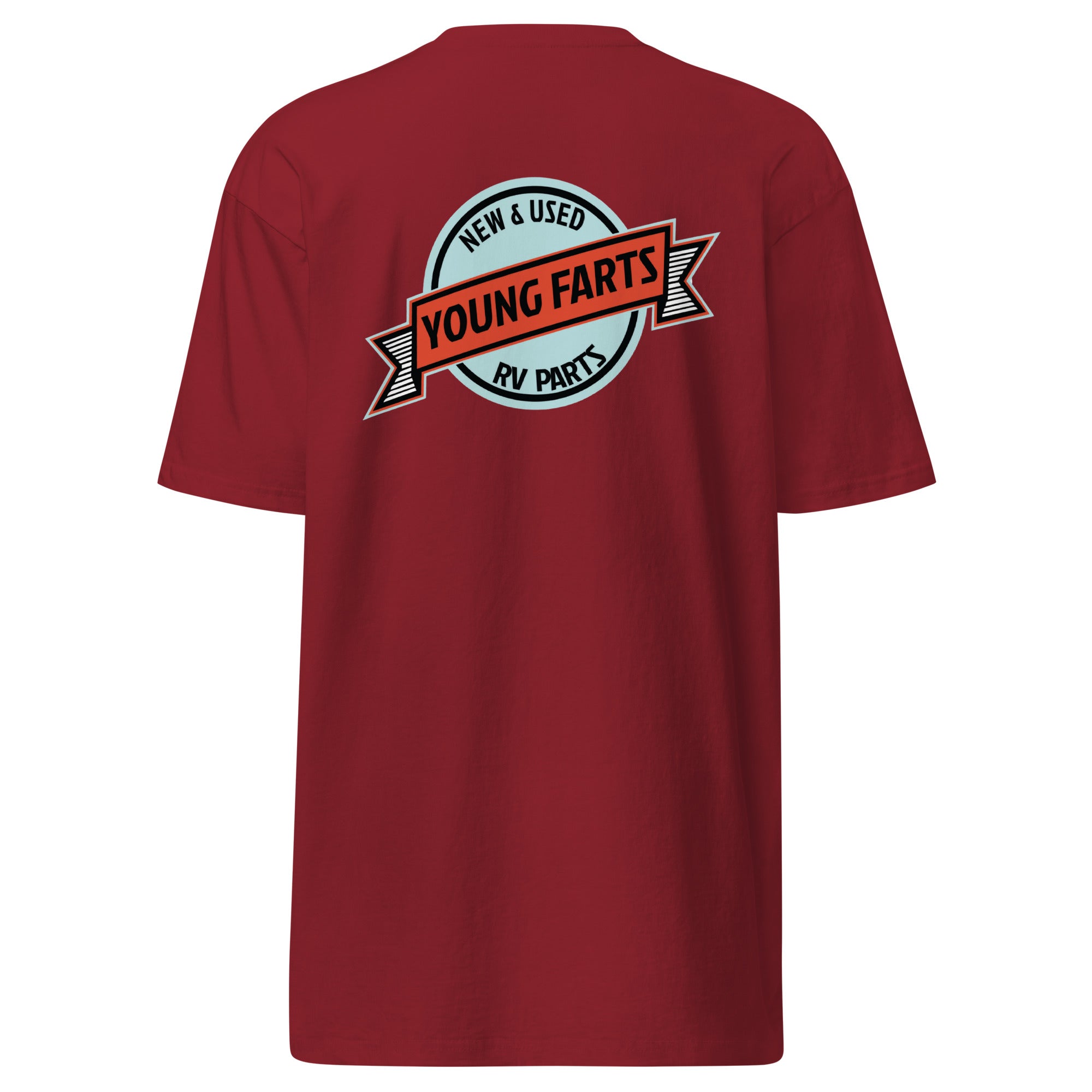 Young Farts Shop-Tested Logo T-Shirt with front and back print in Charcoal Heather