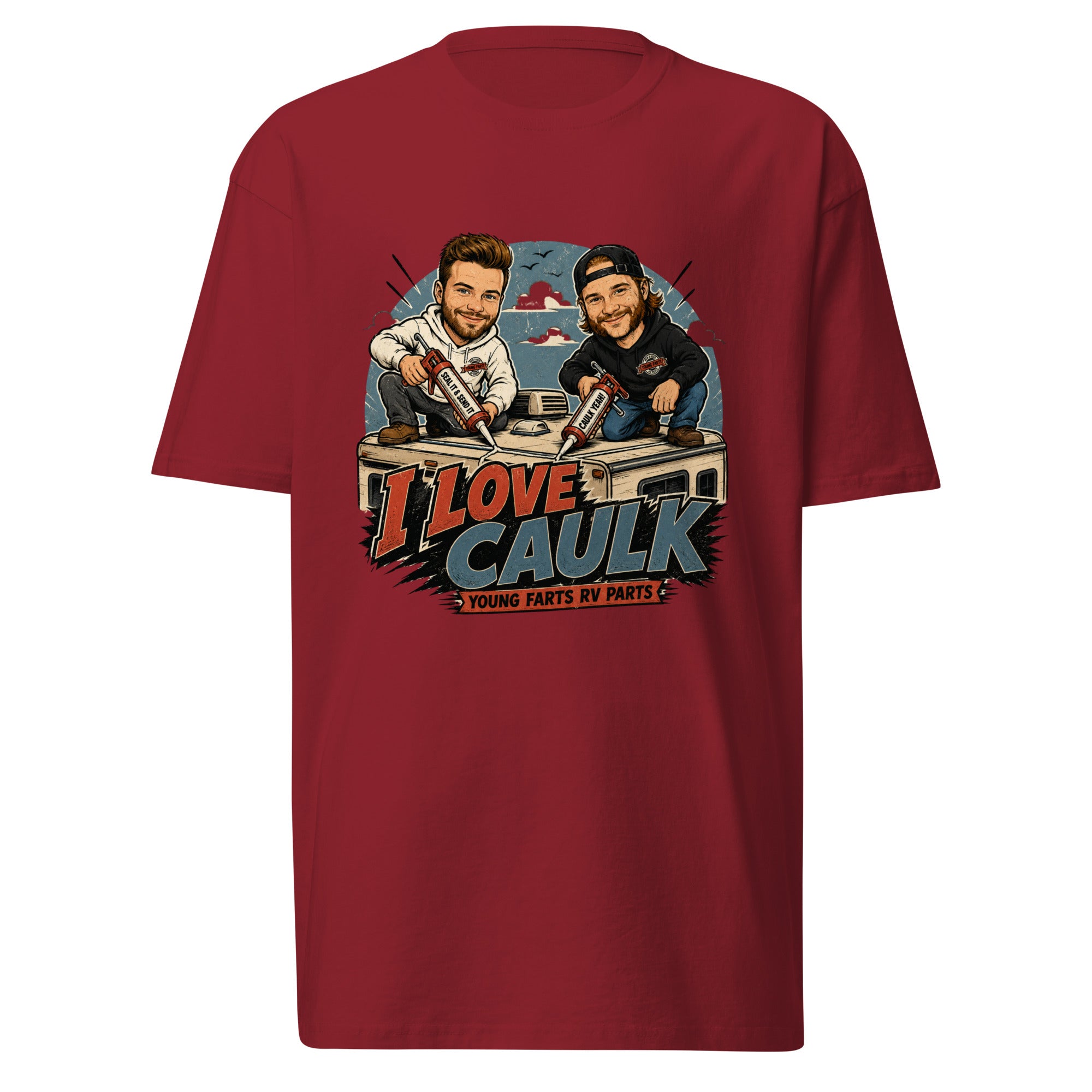 I Love Caulk Young Farts character T-Shirt in Black