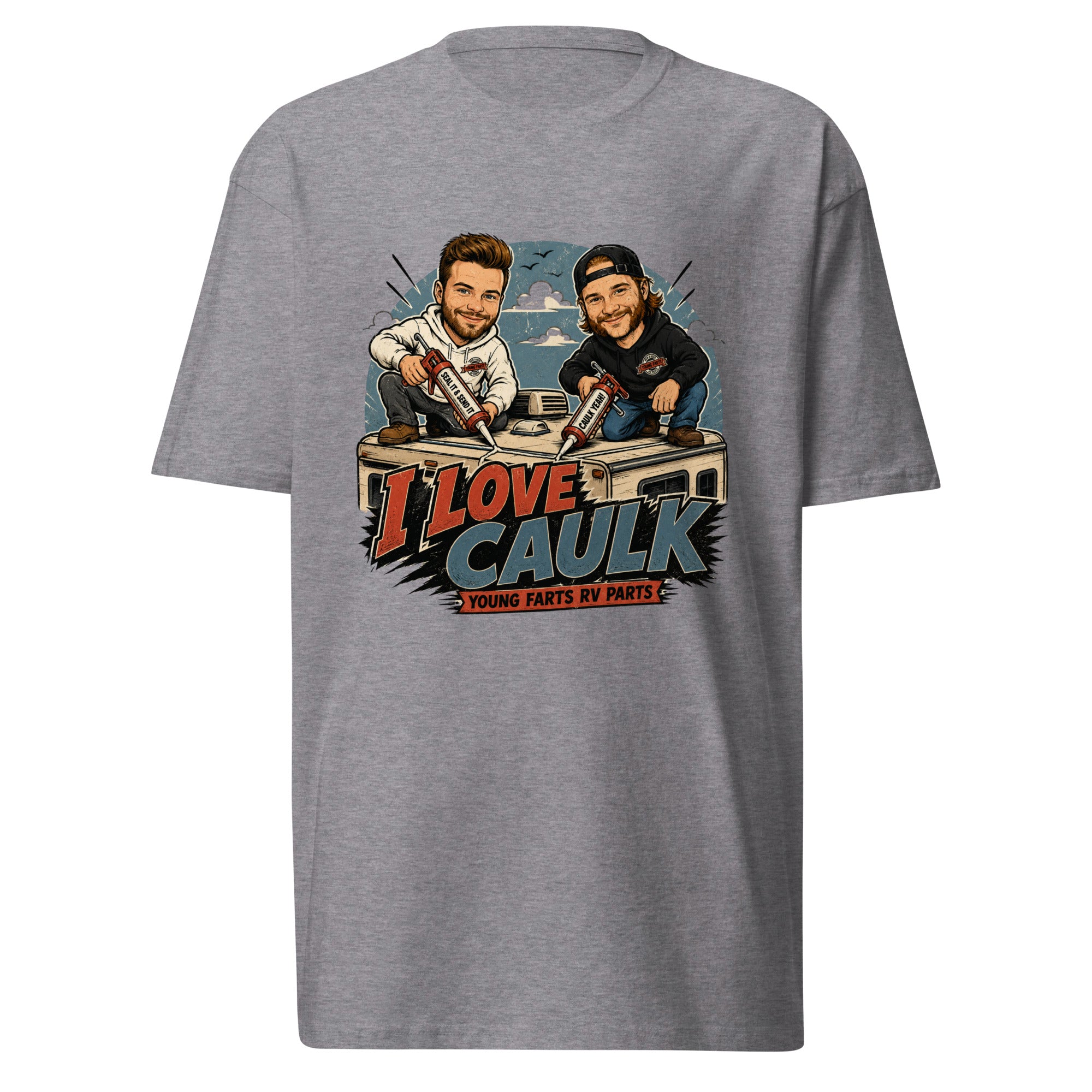 I Love Caulk Young Farts character T-Shirt in Black