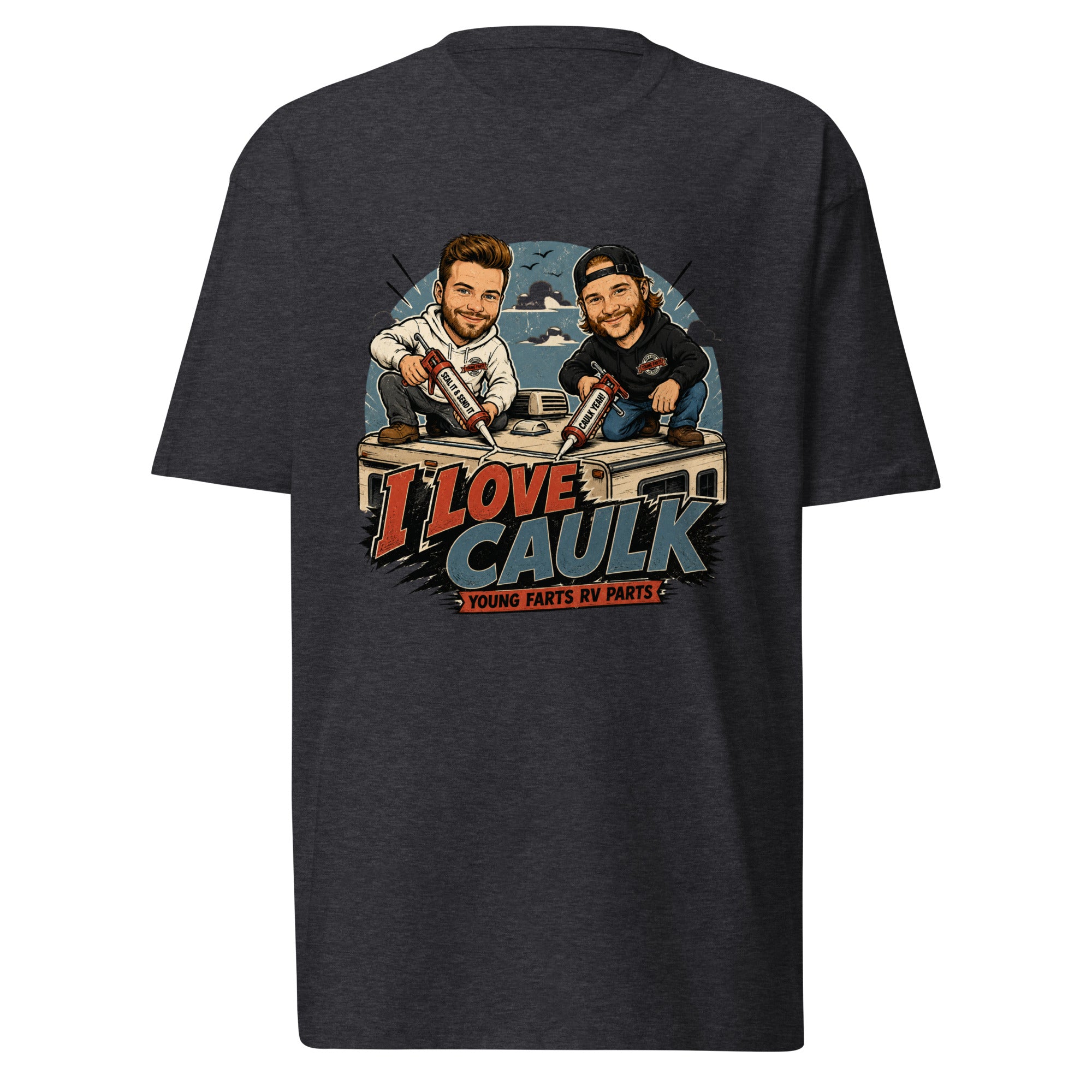 I Love Caulk Young Farts character T-Shirt in Black