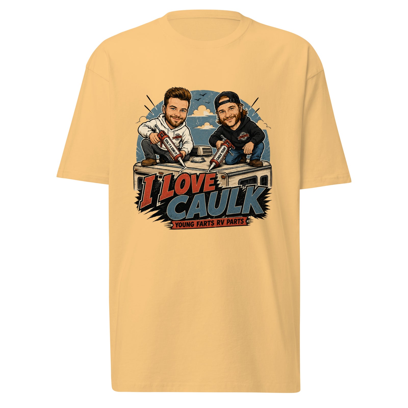I Love Caulk Young Farts character T-Shirt in Black