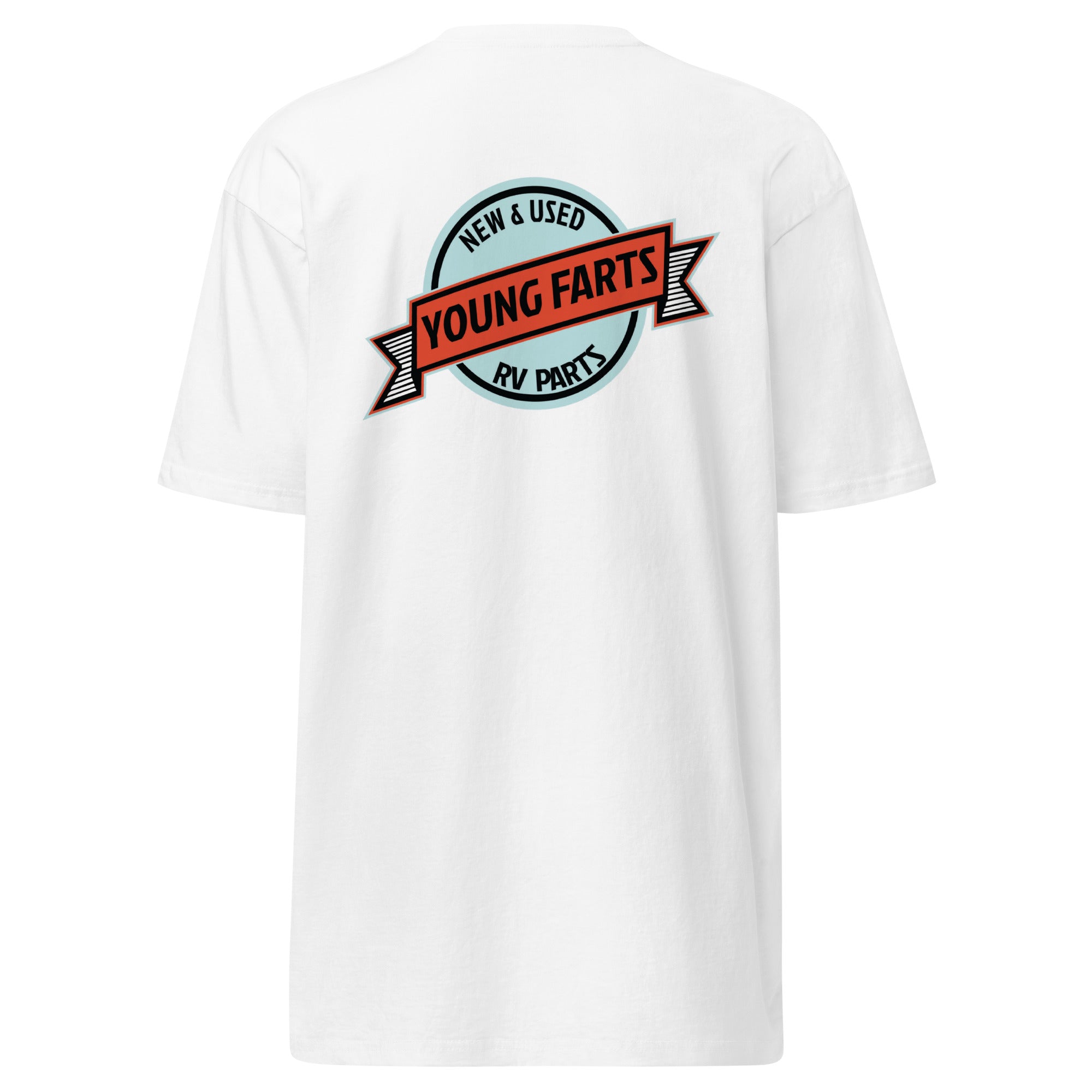 Young Farts Shop-Tested Logo T-Shirt with front and back print in Charcoal Heather