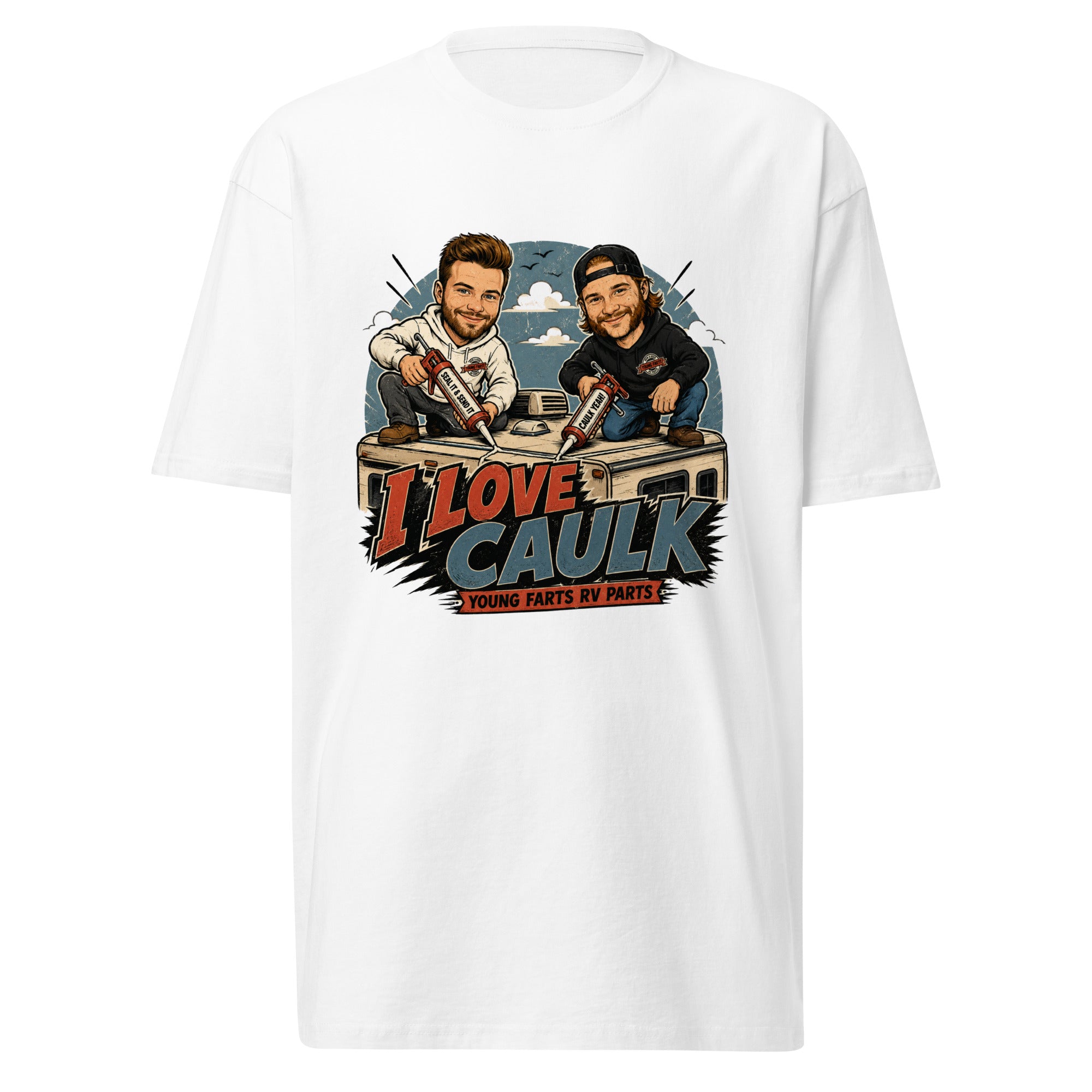 I Love Caulk Young Farts character T-Shirt in Black