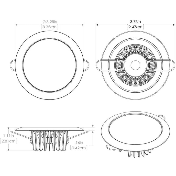 Mirage - Flush Mount Down Light - Glass Finish/White Bezel - 3 - Color Red/Blue Non - Dimming w/White Dimming - Young Farts RV Parts