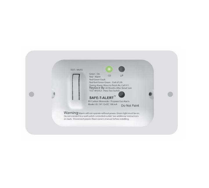 MTI Industries 85 - 741 - WT - TR Universal 85 Series Slim Line White Dual CO/LP Alarm - Young Farts RV Parts