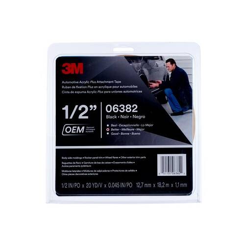 Multi Purpose Double Sided Tape - 1/2" x 60'; Black - 06382 - Young Farts RV Parts