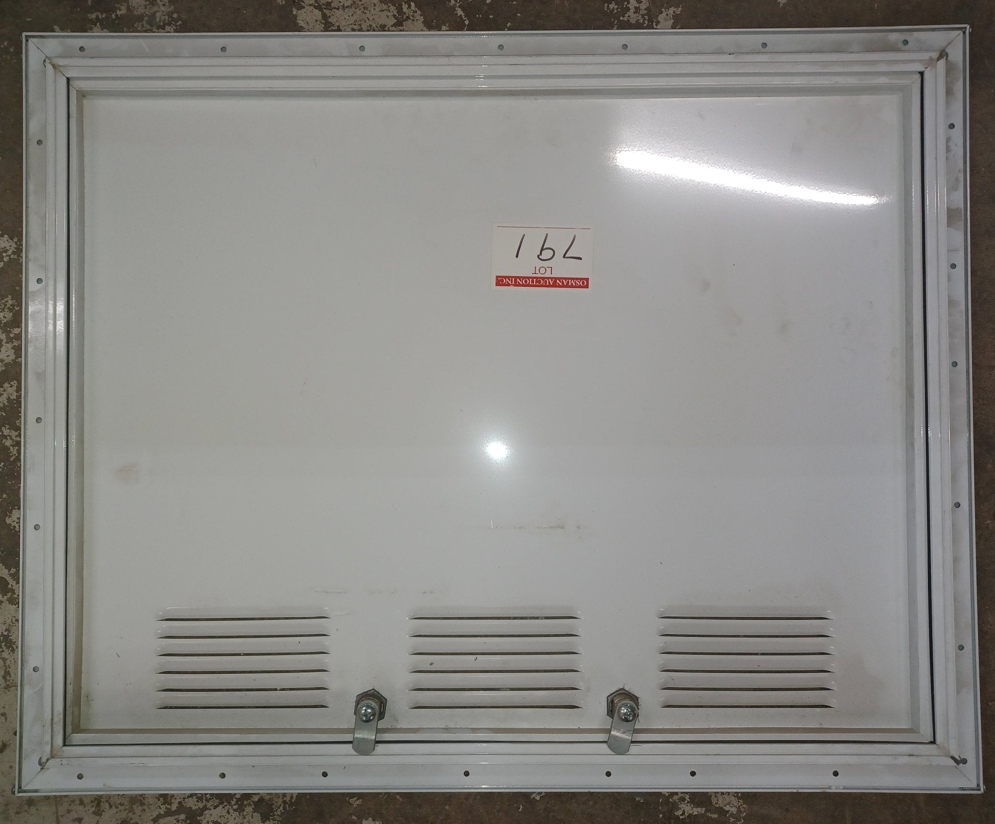 New / Used Square Cornered Battery/Propane Cargo Door 25 1/4" x 19 7/8" x 5/8" D - Young Farts RV Parts