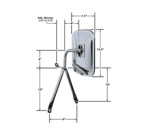 OE Low - Mount Style Mirror - Young Farts RV Parts
