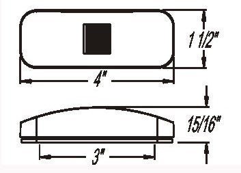 Optronics MCL44AB1 LED Mark Light Rect 1Wire Amber - Young Farts RV Parts