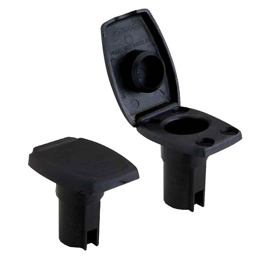 Oval 2 - Pin Base f/Angled Pole - Black - Young Farts RV Parts