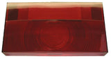 Peterson Mfg. V25913-25 Trailer Light Lens; Replacement Lens For Peterson Trailer Light Part Number 25913; Rectangular; Red/ Clear; Single; With License Light