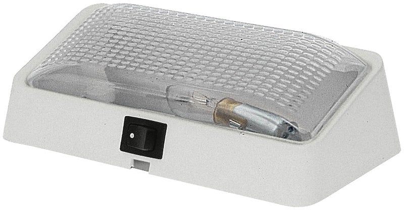 Peterson Mfg. V384S Porch Light With Switch - Clear Lens/White Base - Young Farts RV Parts